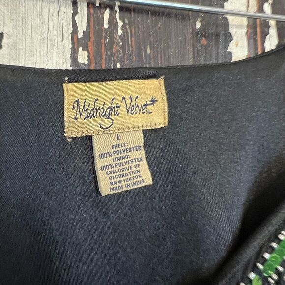 Vintage women’s Midnight Velvet Beaded sequined cami tank. Size L. - Picture 3 of 6